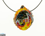 Line Worked Fire and Dichro Frog Pendant by The Glass Parrot 5