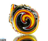 Line Worked Fire and Dichro Frog Pendant by The Glass Parrot 5