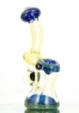 Cobalt alienskin bubbler w implosion marble by Steve K. #523