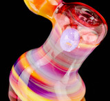 Dipped double amber purple & gold ruby standup bubbler by Steve K. #527