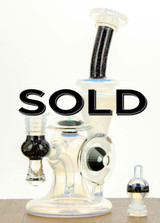 Moonstone white Recycler by Tonsofun GLass #534