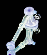 Milky Purple and Fume Hammer Bubbler w/ marble by Steve Kelnhofer #592