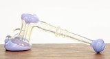 Milky Purple and Fume Hammer Bubbler w/ marble by Steve Kelnhofer #592