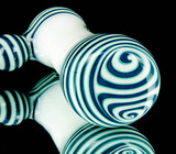 White & Blue linework Hammer bubbler by Simply Jeff #594