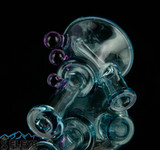 Transparent Teal Time Micro Tube by Happy Time Glass 671