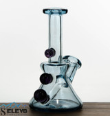 Transparent Teal Time Micro Tube by Happy Time Glass 671