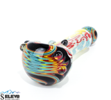 Glass Pipe made with Inside Out and Kachina Wig Wag Spoon by Shimkus Glass #421