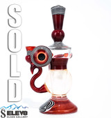 Water Pipe Bong - Blood Butter Center Drain Recycler by Steve K and Shimkus Glass #882