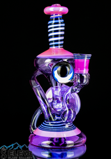 Water Pipe Bong - Violet Gold Butter Floating Recycler by Simply Jeff X Steve K. #893