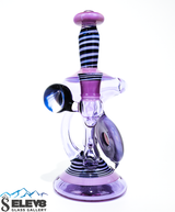 Water Pipe Bong - Violet Gold Butter Floating Recycler by Simply Jeff X Steve K. #893