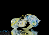 Flower Pipe - Fumed Yellow Honey Bee Pipe by Ryan Bearclaw #430