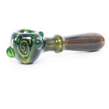Flower Pipe - Green Sparkles and Line Work Pipe by Steve K #444