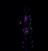 Water Pipe Bong - Orange and Purple Line Work Bubbler by Shimkus Glass X Exposure Glass #10