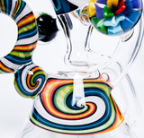 Water Pipe Bong - Raining Wet Rainbows Line Work Recycler by Steve Kelnhofer #972