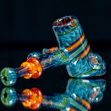 Flower Pipe - Wig Wag Hammer Pipe with UV Accents by Andy G. #454