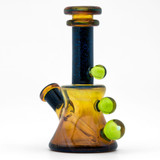 Water Pipe Bong - Fumed Amber and Crushed Opal Time Tube by Happy Time Glass #994