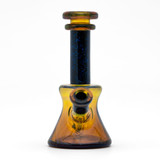 Water Pipe Bong - Fumed Amber and Crushed Opal Time Tube by Happy Time Glass #994