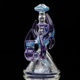 Water Pipe Bong - Wig Wag Horn Mini Tube w/ Flower Bowl by Shimkus Glass and Simply Jeff Glass #1018