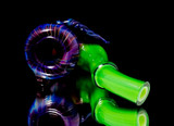 Flower Pipe - Bruce Banner Butter and Double Amber Purple Sherlock by Exposure Glass  #474
