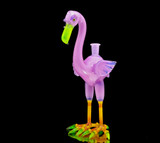 Water Pipe Bong - Purple and Slyme Flamingo Rig by Burtoni Glass #1038