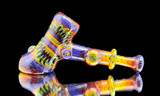 Flower Pipe - Wig Wag Hammer Pipe with UV Accents by Andy G. #483