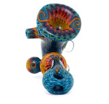 Flower Pipe - Wig Wag Sherlock Pipe with UV Accents by Andy G. #484