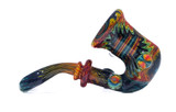 Flower Pipe - Wig Wag Sherlock Pipe with UV Accents by Andy G. #486