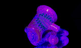 Flower Pipe - Wig Wag Sherlock Pipe with UV Accents by Andy G. #486