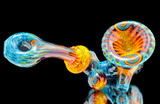 Flower Pipe - Wig Wag Sherlock Pipe with UV Accents by Andy G. #489