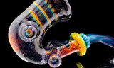 Flower Pipe - Wig Wag Sherlock Pipe with UV Accents by Andy G. #490