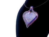 Cremation Memorial Art - Glass Heart Pendant by Elev8 Premier