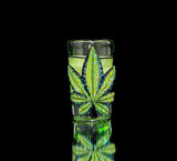 Drinking Glass - Green Leaf Shot Glass by Blossom Glass #96