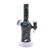 Water Pipe Bong - Rainbow Line Work Mini Tube by Steve H. #1056