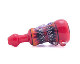 Flower Pipe - Red Wig Wag Flower Chillum by Blossom Glass #498