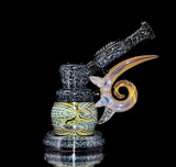 Flower Pipe - Dichro Bubbler Rig with Carrying Case by Dosh World X Albers Heart