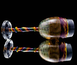 Handcrafted trippy tech wine glass with saturn sprinkle time #102