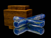 Cremation Glass Cross and Oak Stand