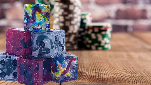 Memorial art glass turned into dice! 