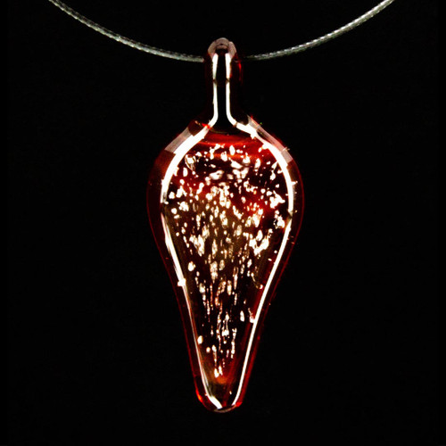 Cremation Glass Flat Color Pendant  Design 3
