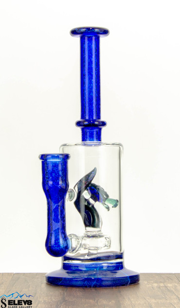 Ocean Dichroic Tube with Turtle Sculpture by Turtle Time #557
