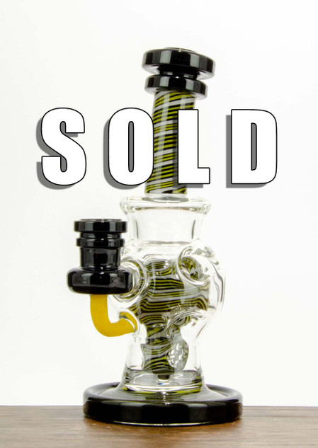 Yellow & White Faberge Rig by dynamic glass #573