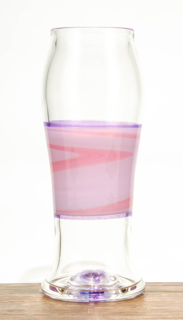 Pink line tubing pint glass with purple lips by Steve Kelnhofer #40