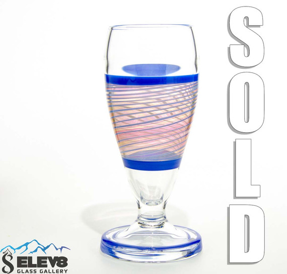 Blue Spiral Wine Glass by Steve K #66