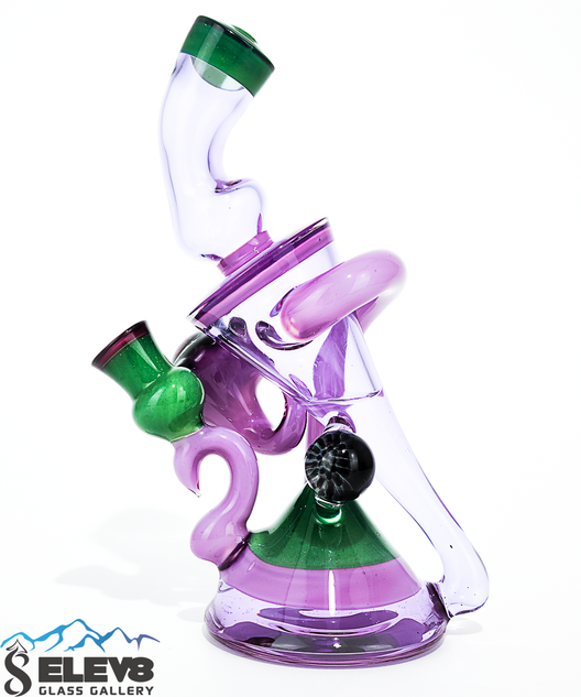 Water Pipe Bong - Butter Moving Forward Recycler by Steve K #875