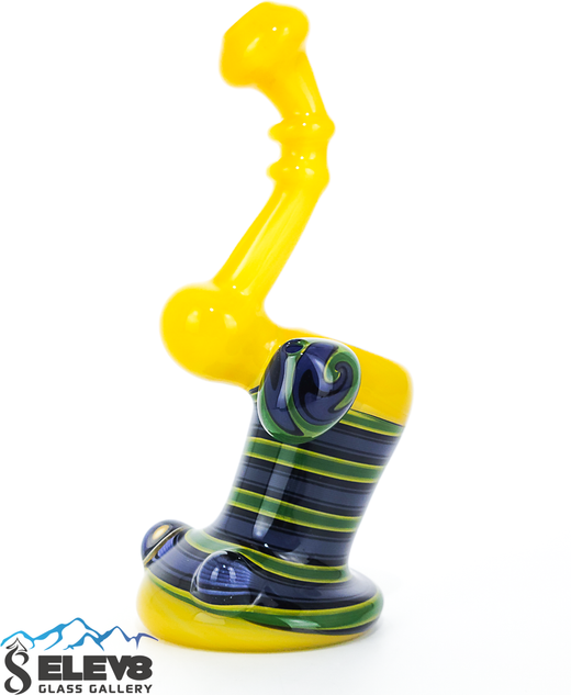 Bubbler Water Pipe - Goldmember Butter and Line Work Bubbler by Steve K #919