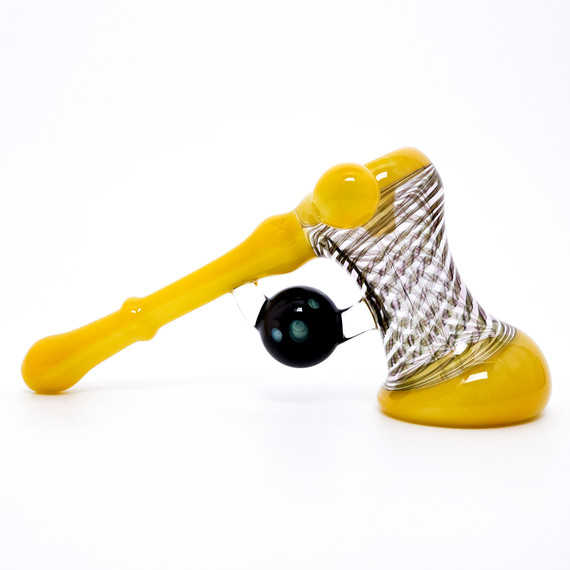 Bubbler Water Pipe - Goldmember Butter Hammer Bubbler by Shimkus Glass #946