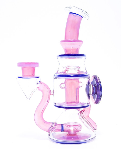 Water Pipe Bong - Pink and Purple suroT Recycler by Joe Copeland #1028