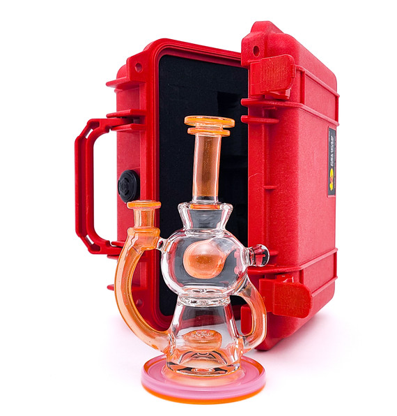 Water Pipe Bong - Karmaline over Tangie Globetrotter Recycler w/ Pelican Case by Dynamic Glass #1046