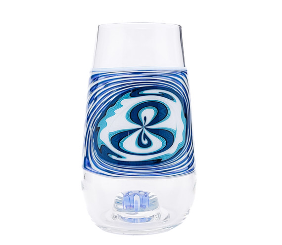 Drinking Glass - Trippy Blue Wig Wag Pint Glass by Steve Kelnhofer #50