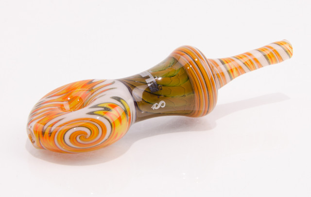 Custom Whip Mouthpiece with Alien Skin & Fire Line Work #236